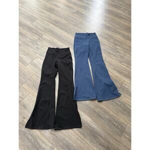 Gilly Hicks Flared Split Leg Pants High Waist Size M Blue Black Bundle (2)